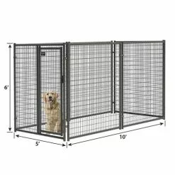 Master Paws 6' H X 5' W Commercial Grade Welded Wire Kennel Gate 14 Master Paws 6' H X 5' W Commercial Grade Welded Wire Kennel Gate -Master Paws Sales Store 1711697 P ALT4