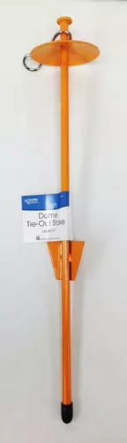 Master Paws® 21" Yellow Drop Forged Dome Stake Dog Tie-Out 3 Master Paws® 21" Yellow Drop Forged Dome Stake Dog Tie-Out