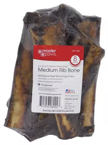 Master Paws® Medium Rib Bone Dog Chew - 8 Pack 3 Master Paws® Medium Rib Bone Dog Chew - 8 Pack