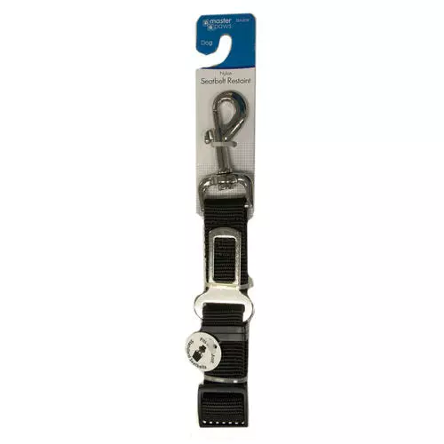 Master Paws® Adjustable Black Nylon Dog Seatbelt Restraint - Large 3 Master Paws® Adjustable Black Nylon Dog Seatbelt Restraint - Large