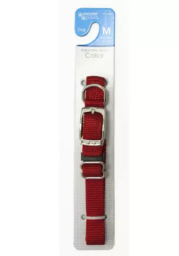 Master Paws® Adjustable Red Nylon Dog Collar - Medium 3 Master Paws® Adjustable Red Nylon Dog Collar - Medium