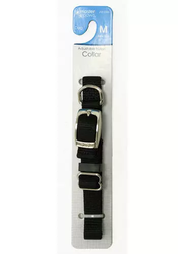 Master Paws® Adjustable Metal Black Nylon Dog Collar - Medium 3 Master Paws® Adjustable Metal Black Nylon Dog Collar - Medium