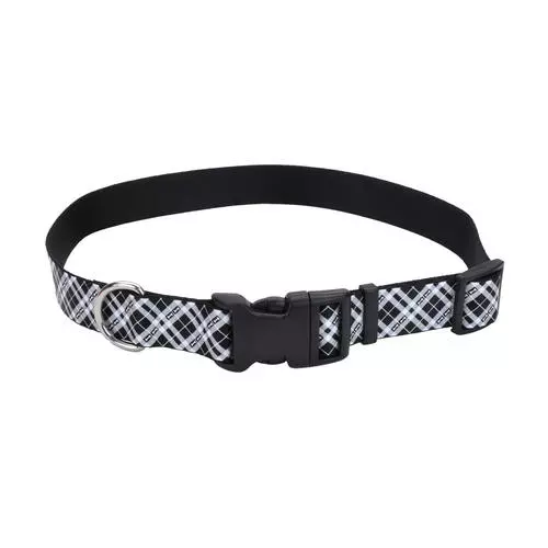 Master Paws® Black & White Reflective Adjustable Dog Collar - Small 3 Master Paws® Black & White Reflective Adjustable Dog Collar - Small