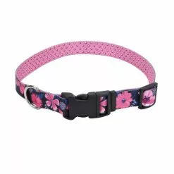 Master Paws® Pink Flower Adjustable Nylon Dog Collar - Small