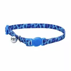 Master Paws® 3/8" Fashion Blue Leopard Print Adjustable Breakaway Cat Collar