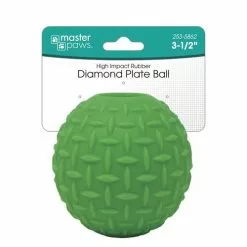 Master Paws® High Impact Rubber Diamond Plate Ball Dog Toy - 3.5" -Master Paws Sales Store 575505 1