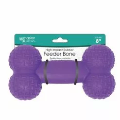 Master Paws® High Impact Rubber Feeder Bone Dog Toy - 8.5" -Master Paws Sales Store 575510 1