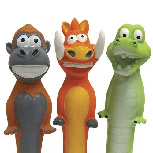 Master Paws® Longies Latex Dog Toy With Squeaker - Assorted 4 Master Paws® Longies Latex Dog Toy With Squeaker - Assorted - Image 2